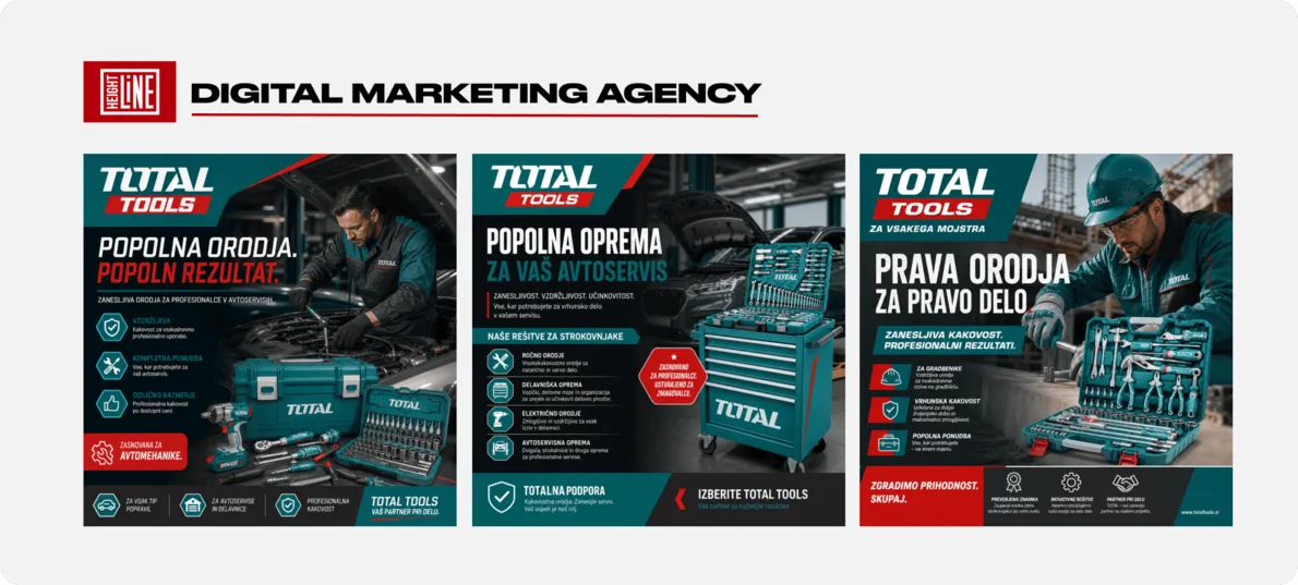 TOTAL TOOLS — категорийные креативы под нишу
