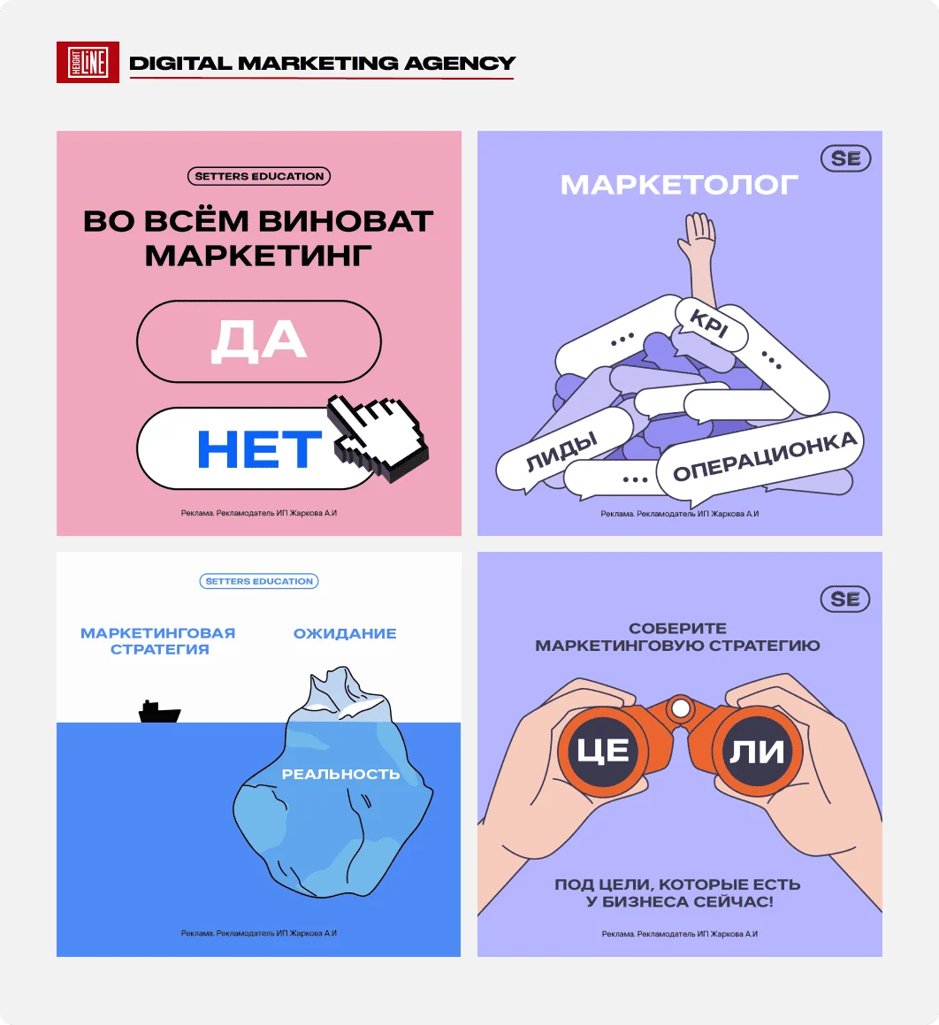 Setters Education: иллюстрация примера работы