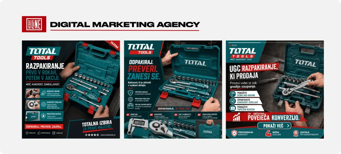 TOTAL TOOLS — UGC-видео распаковок на телефон